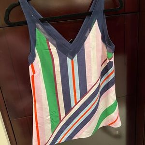 Ted Baker Top. 100% Silk Top with Navy Contrast